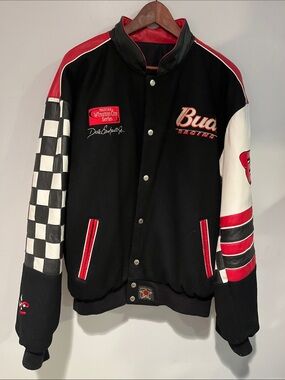 Dale Earnhardt Jr. / Jeff Hamilton Men's Black & Red Racing Jacket / reversible